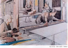 Tranh ký họa: Dệt chiếu