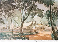 Tranh ký họa: Lăng miếu